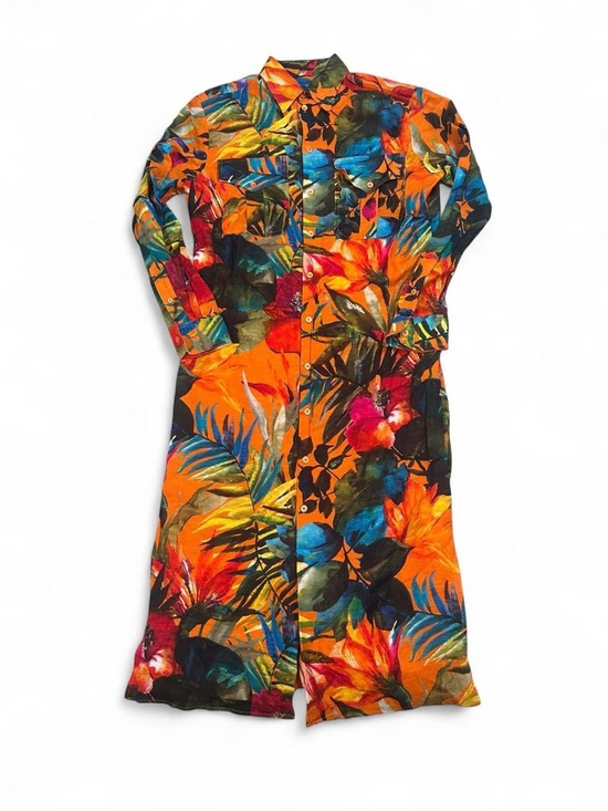 Ralph Lauren Purple Label Dresses & Skirts - Ralph‎ Lauren Purple Label Women’s Seneca Tropical-Print Linen Midi Shirtdress